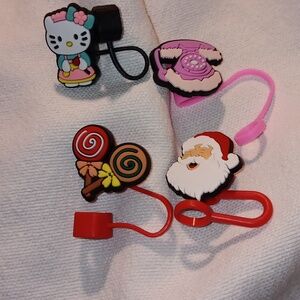 Stanley 10MM Straw Toppers 4 Pack (#44) Santa, Candy, Phone, Hello Kitty
